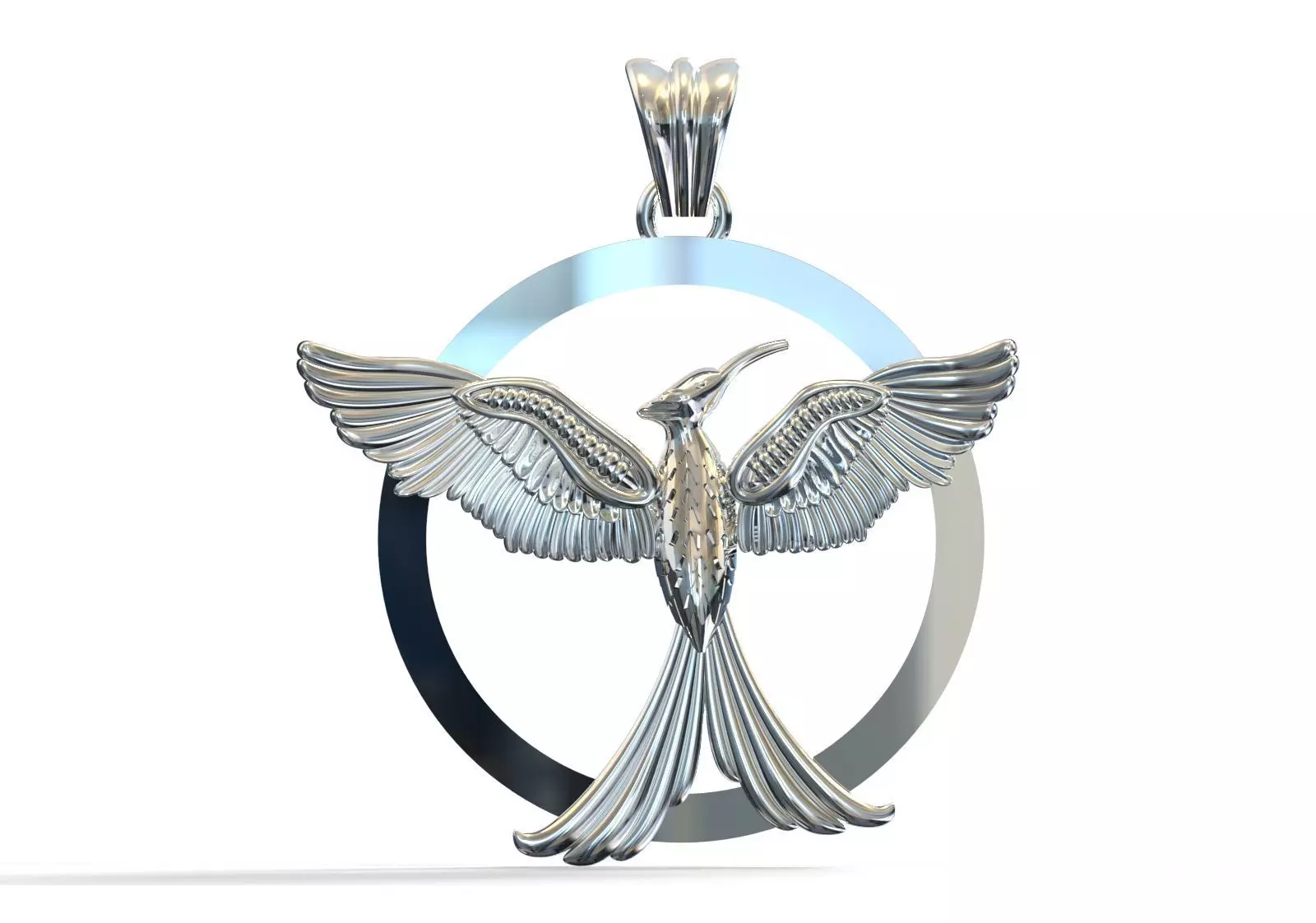 Mockingbird stl 3dm gold pendant gp0381 3D print model_11