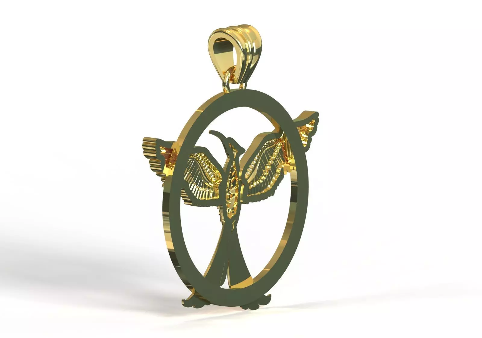 Mockingbird stl 3dm gold pendant gp0381 3D print model_4