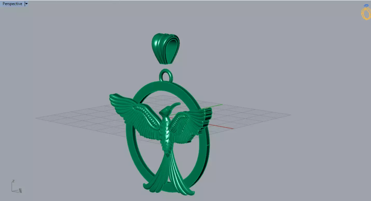 Mockingbird stl 3dm gold pendant gp0381 3D print model_6