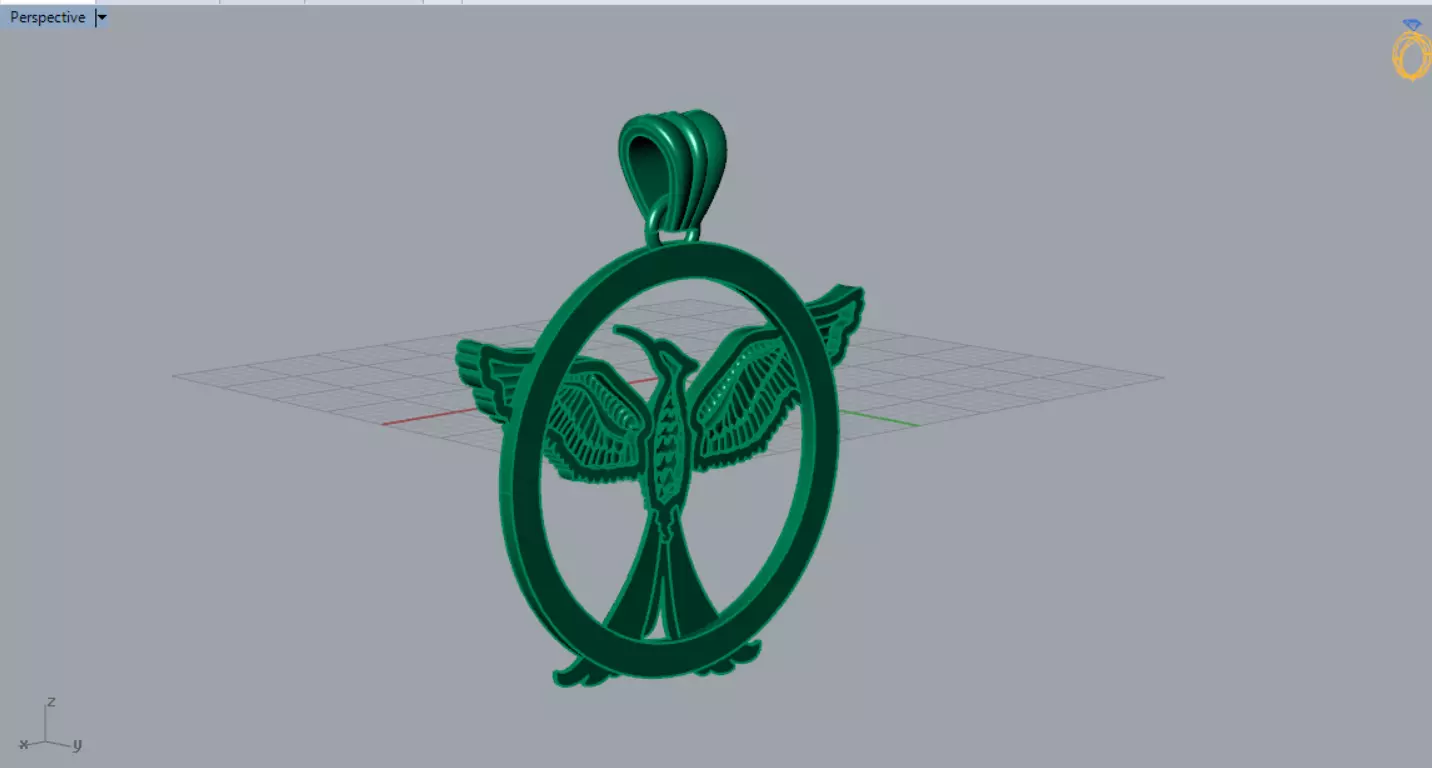 Mockingbird stl 3dm gold pendant gp0381 3D print model_9