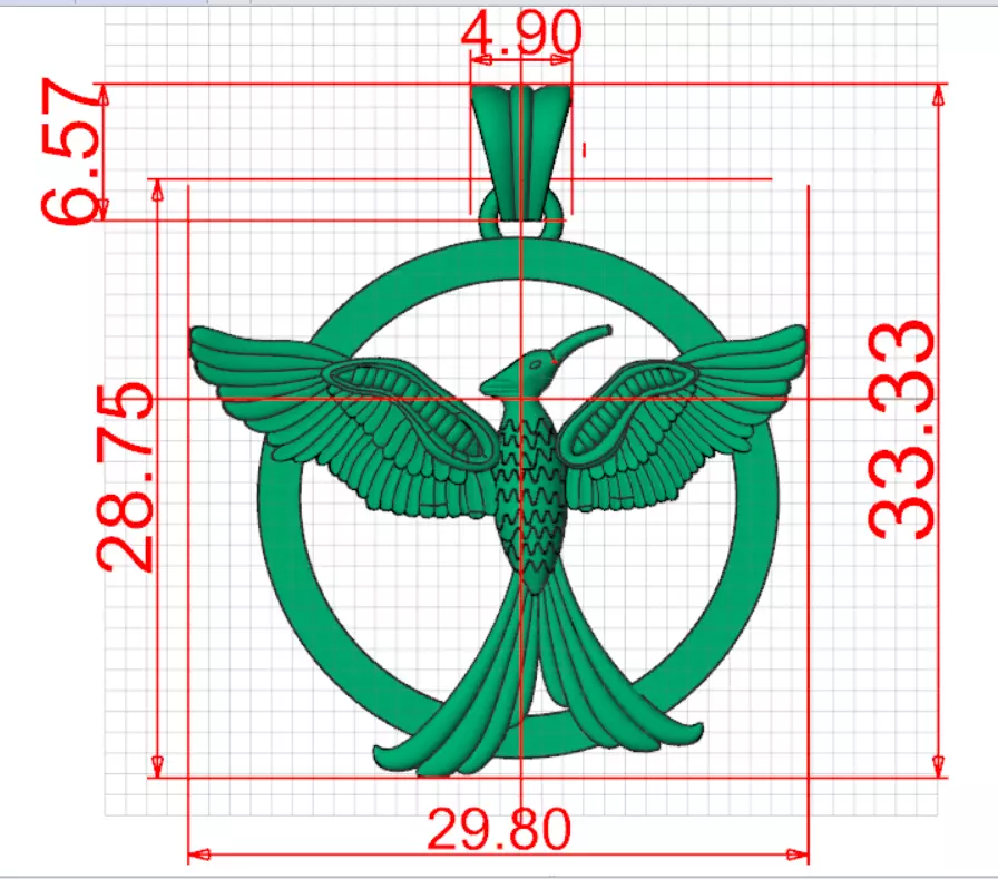 Mockingbird stl 3dm gold pendant gp0381 3D print model_21