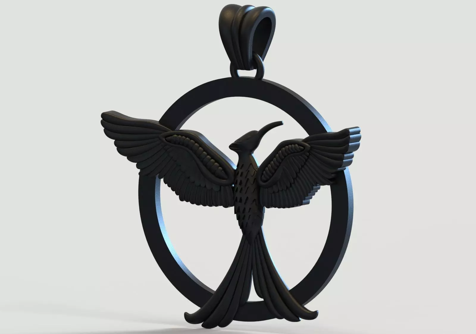 Mockingbird stl 3dm gold pendant gp0381 3D print model_16
