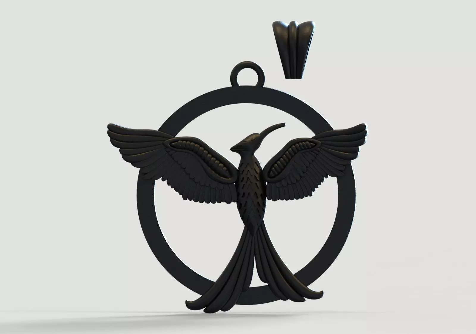 Mockingbird stl 3dm gold pendant gp0381 3D print model_15