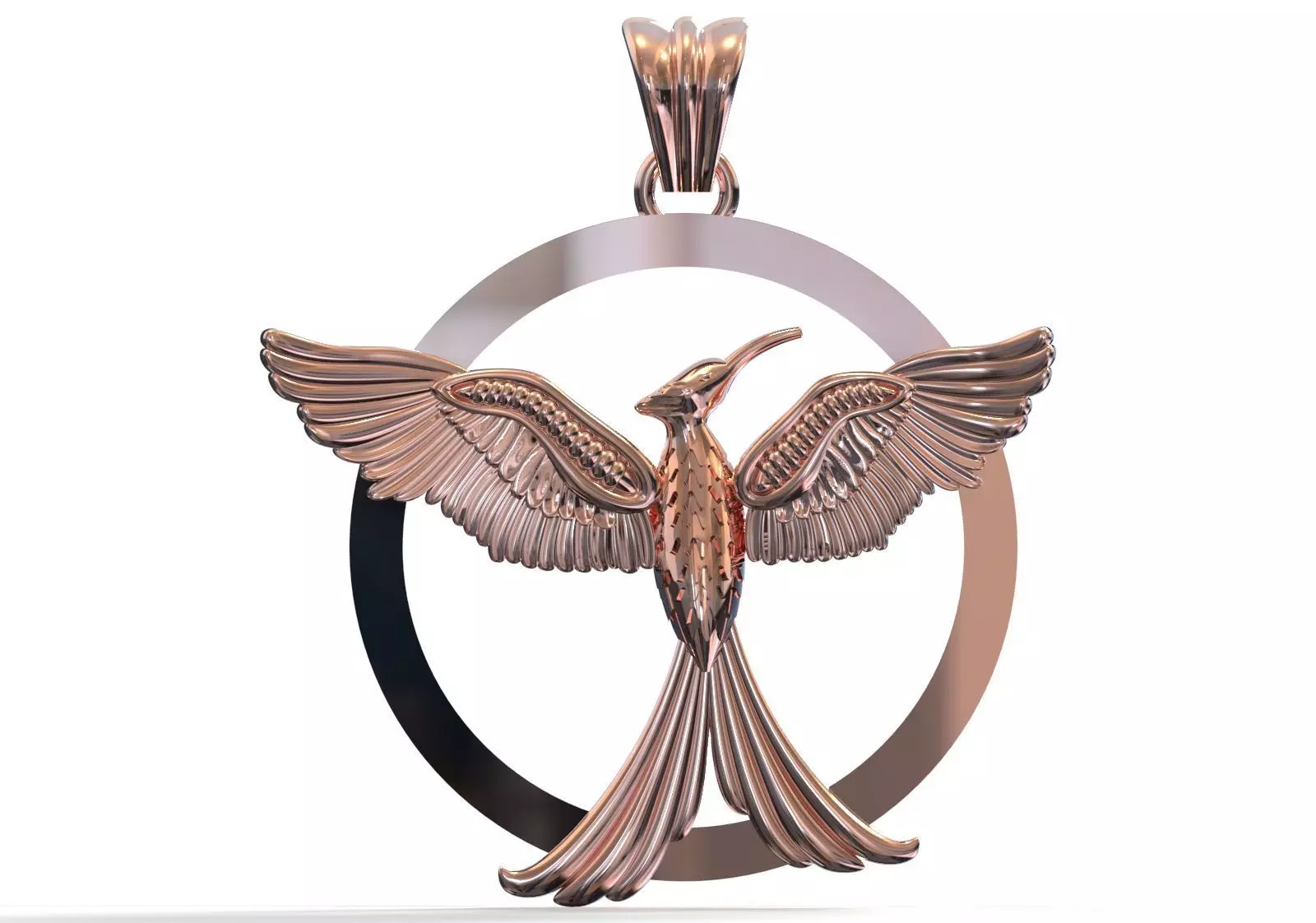 Mockingbird stl 3dm gold pendant gp0381 3D print model_10