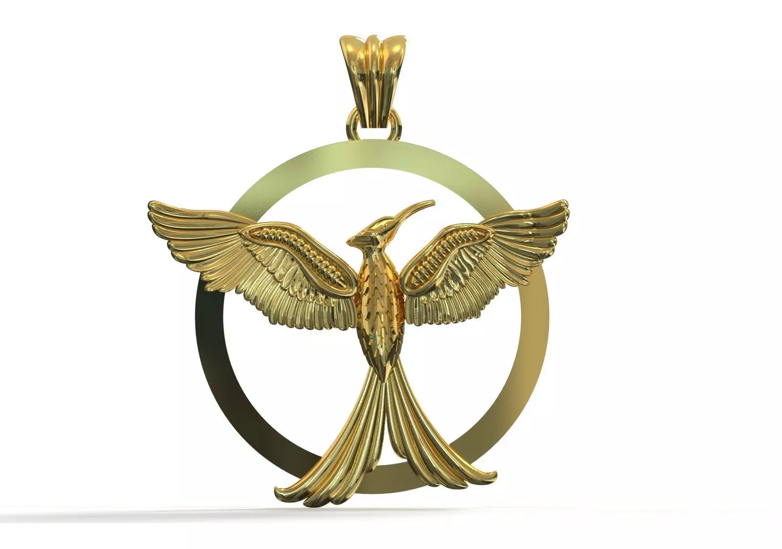 Mockingbird stl 3dm gold pendant gp0381 3D print model_1