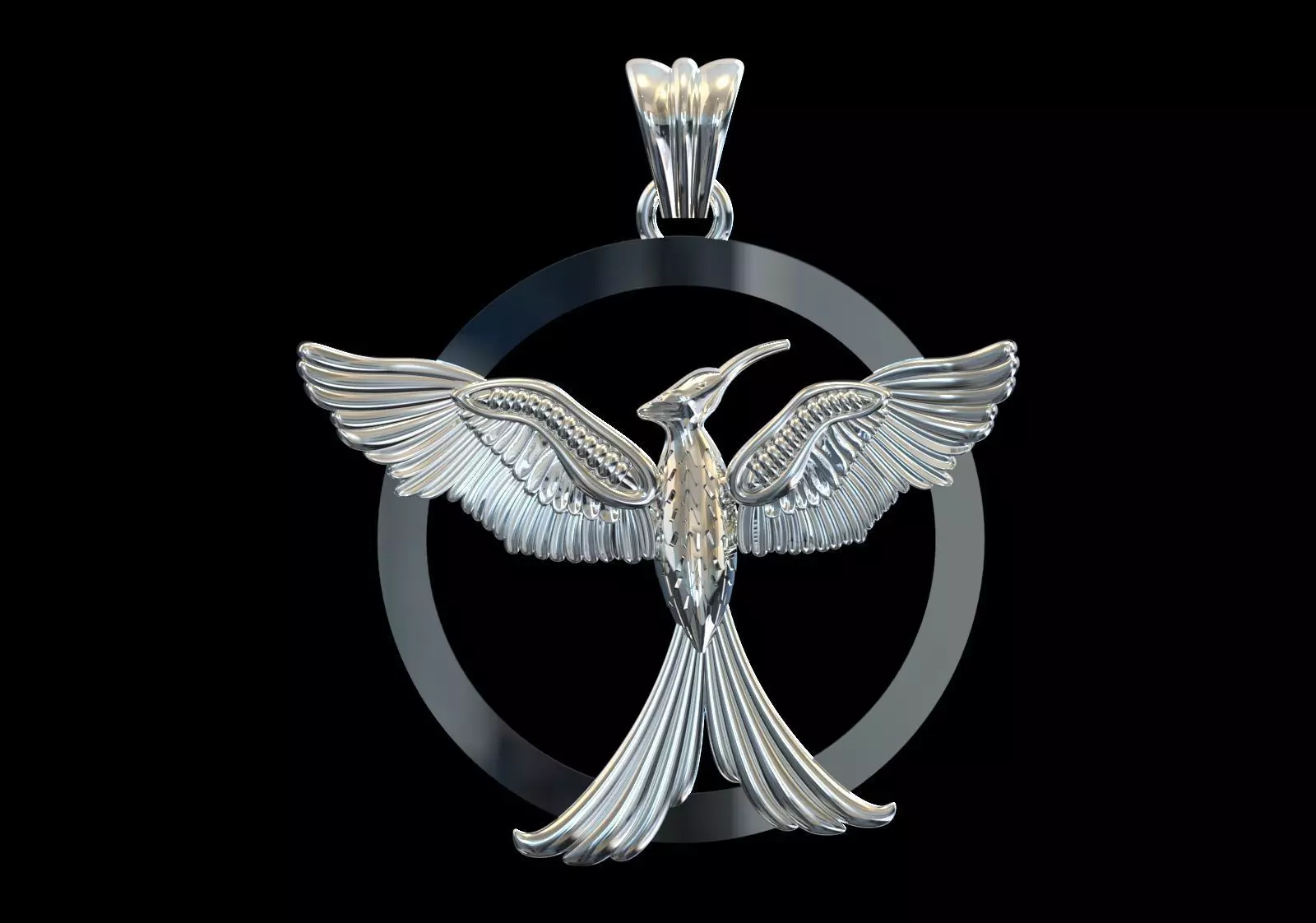 Mockingbird stl 3dm gold pendant gp0381 3D print model_12