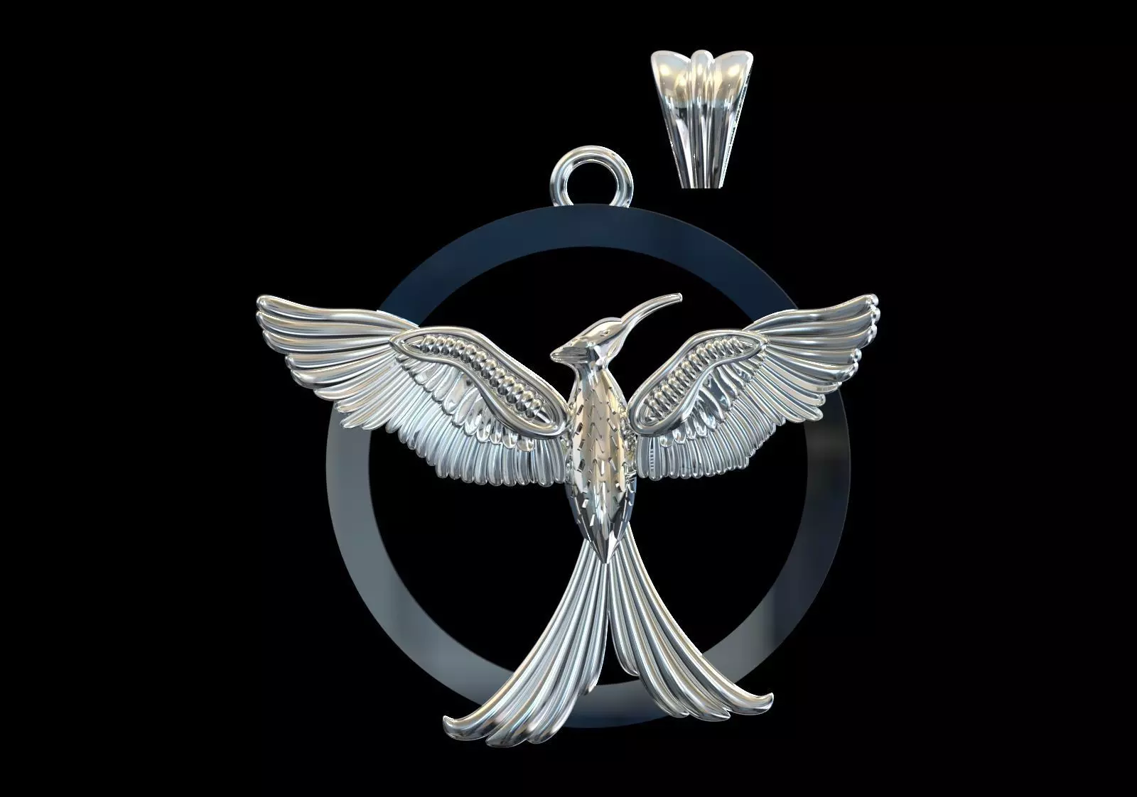 Mockingbird stl 3dm gold pendant gp0381 3D print model_13