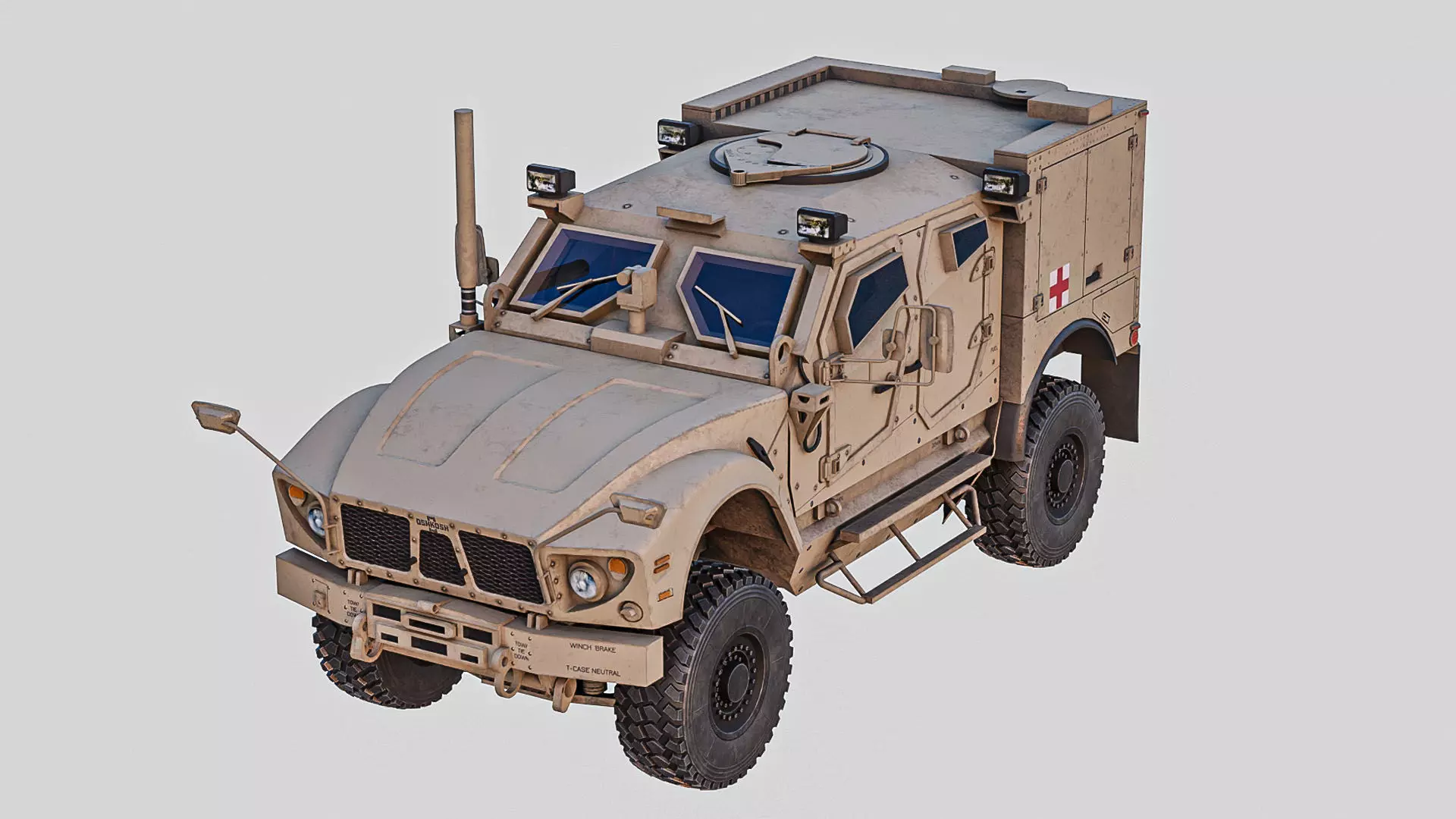 M-ATV Oshkosh ambulance Low-poly 3D model