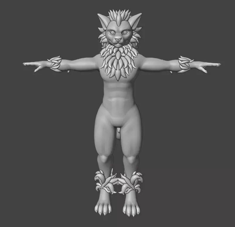 VRChat Furry Tiger Avatar  Stylized Anthro Character 3D Model Low-poly 3D model_3