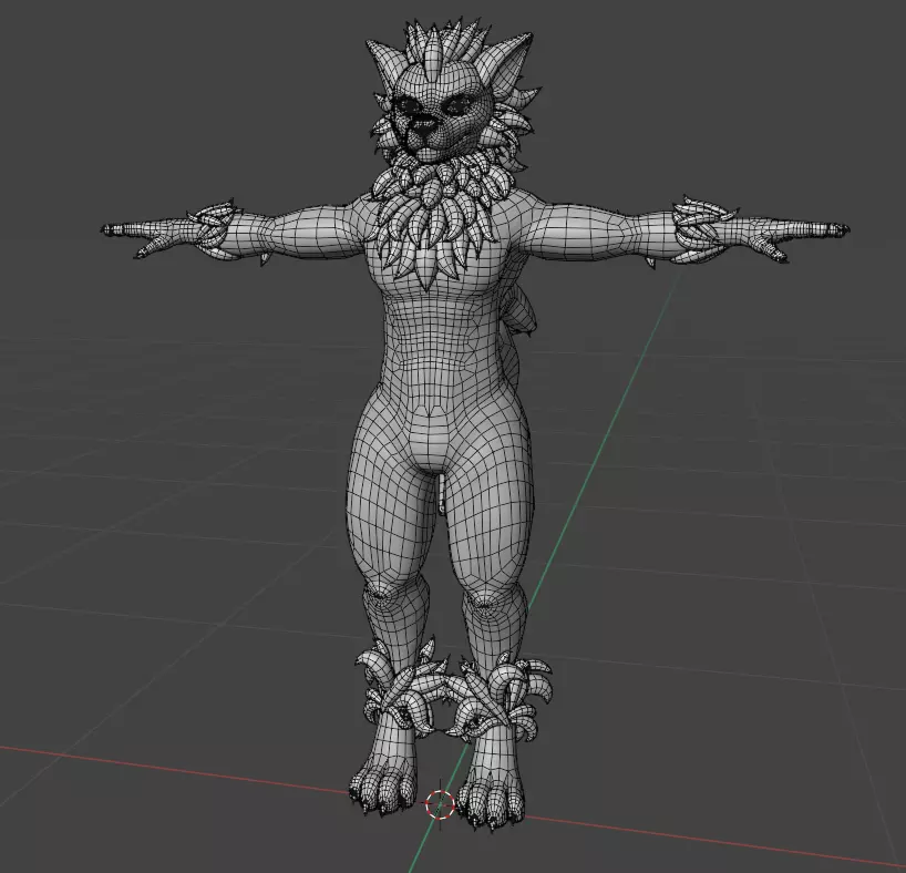 VRChat Furry Tiger Avatar  Stylized Anthro Character 3D Model Low-poly 3D model_5