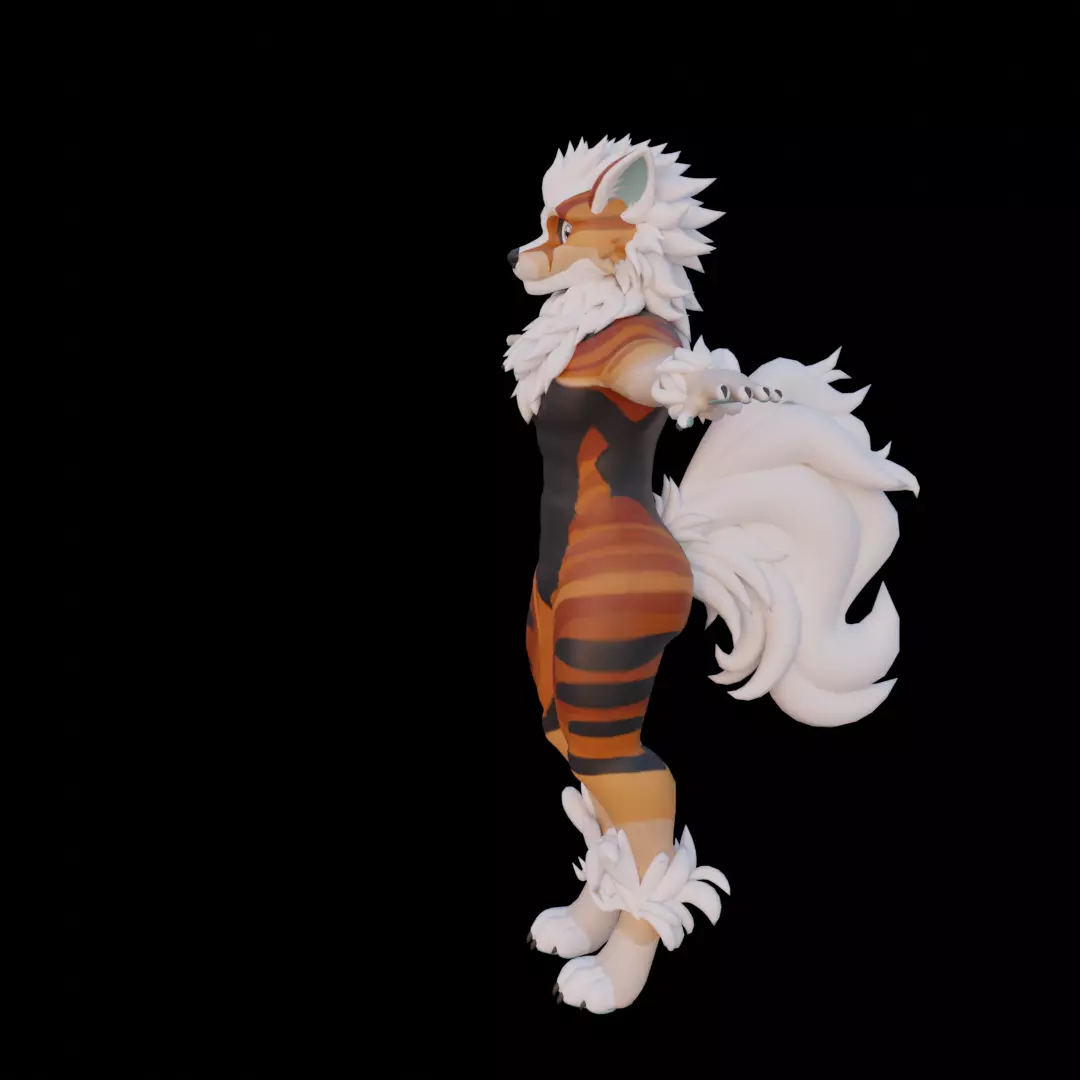 VRChat Furry Tiger Avatar  Stylized Anthro Character 3D Model Low-poly 3D model_1