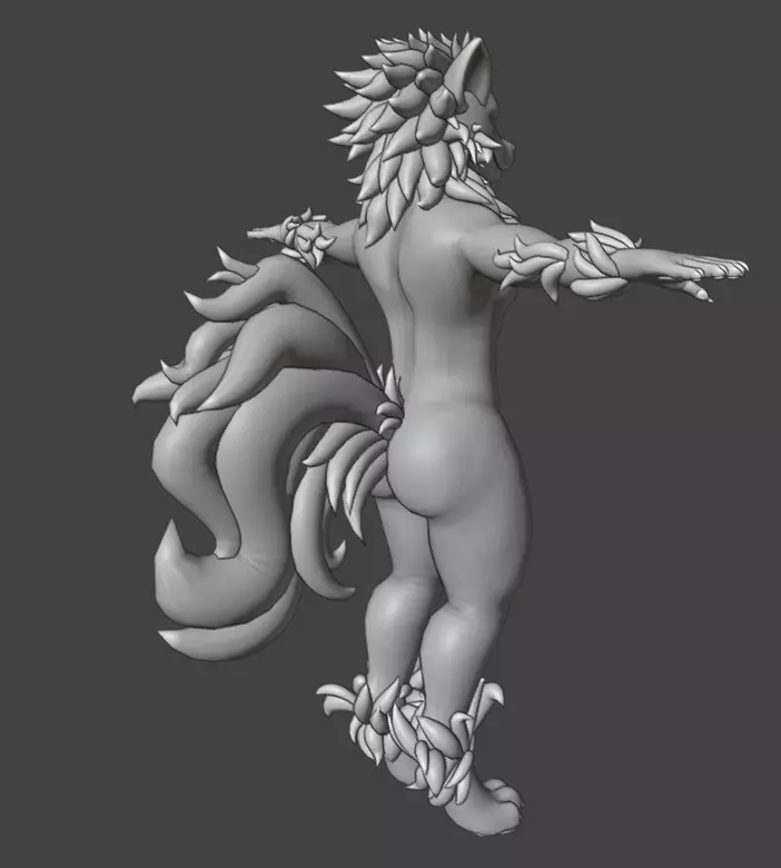 VRChat Furry Tiger Avatar  Stylized Anthro Character 3D Model Low-poly 3D model_4