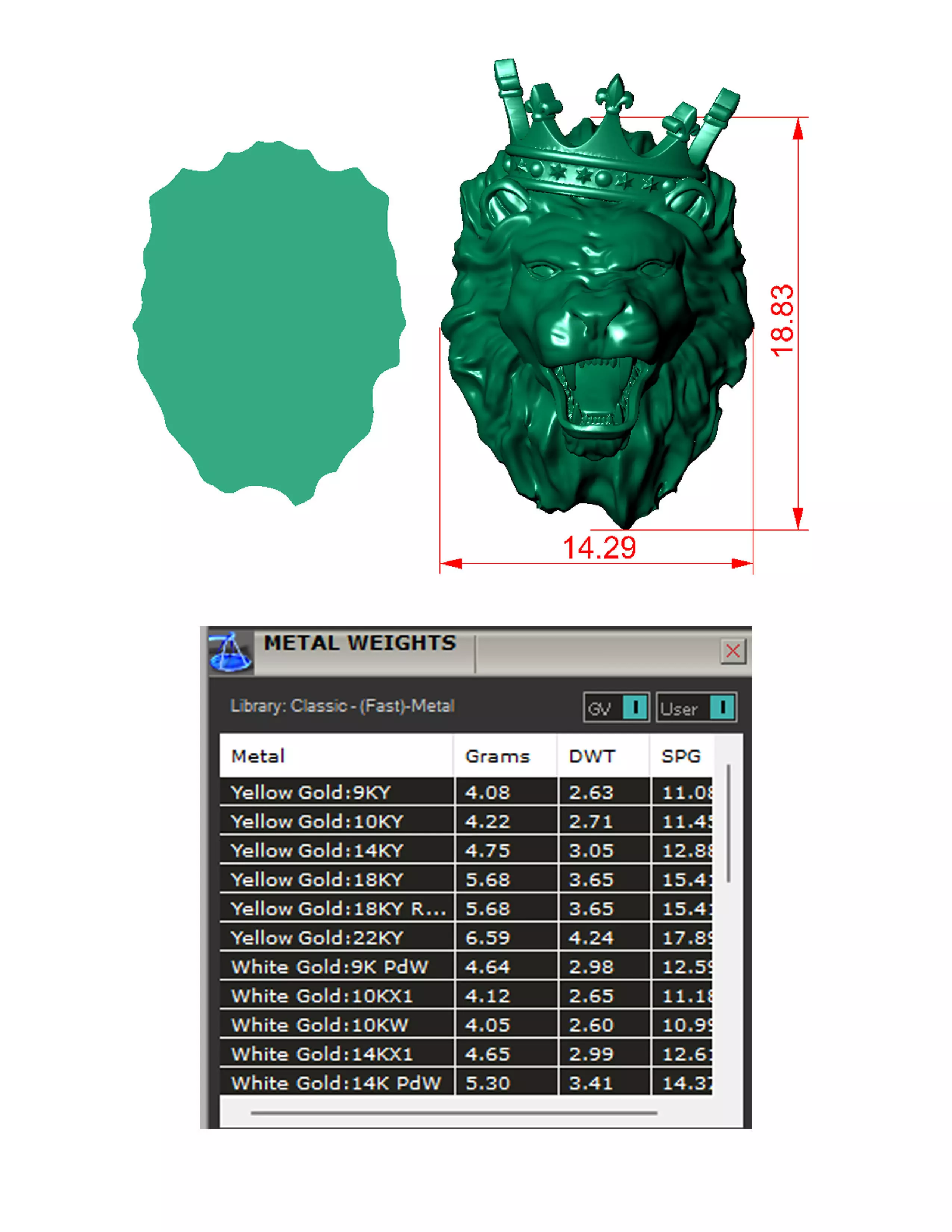 19mm Lion Pendent 4 3dmodel ritable model 3D print model_4