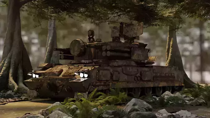 3D Military Combat Vehicle  Realistic Armored Tank 