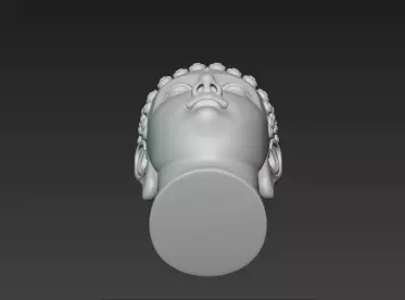 White Flowing Marble Buddha Pen Holder Showpiece 3D print model_10