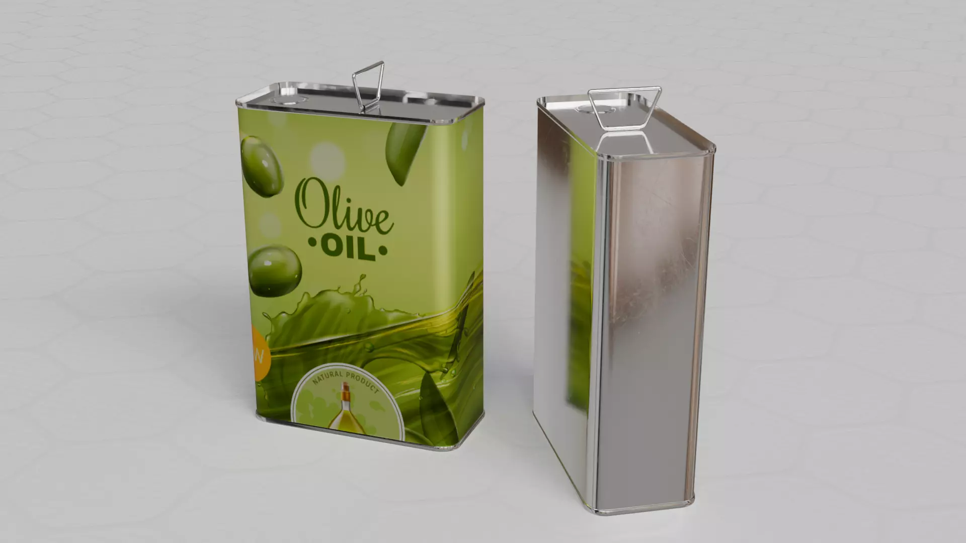 Square Aluminium Oil can tin 3D model_5