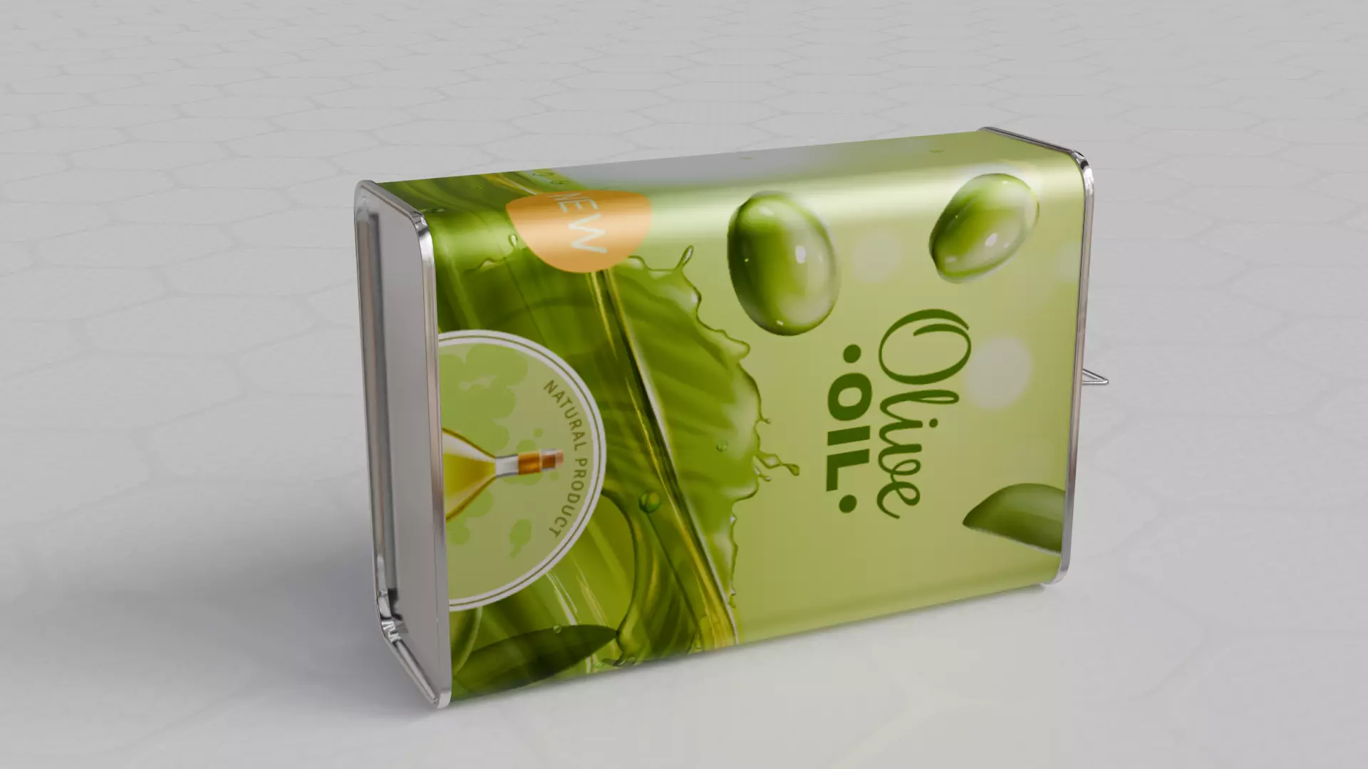 Square Aluminium Oil can tin 3D model_6