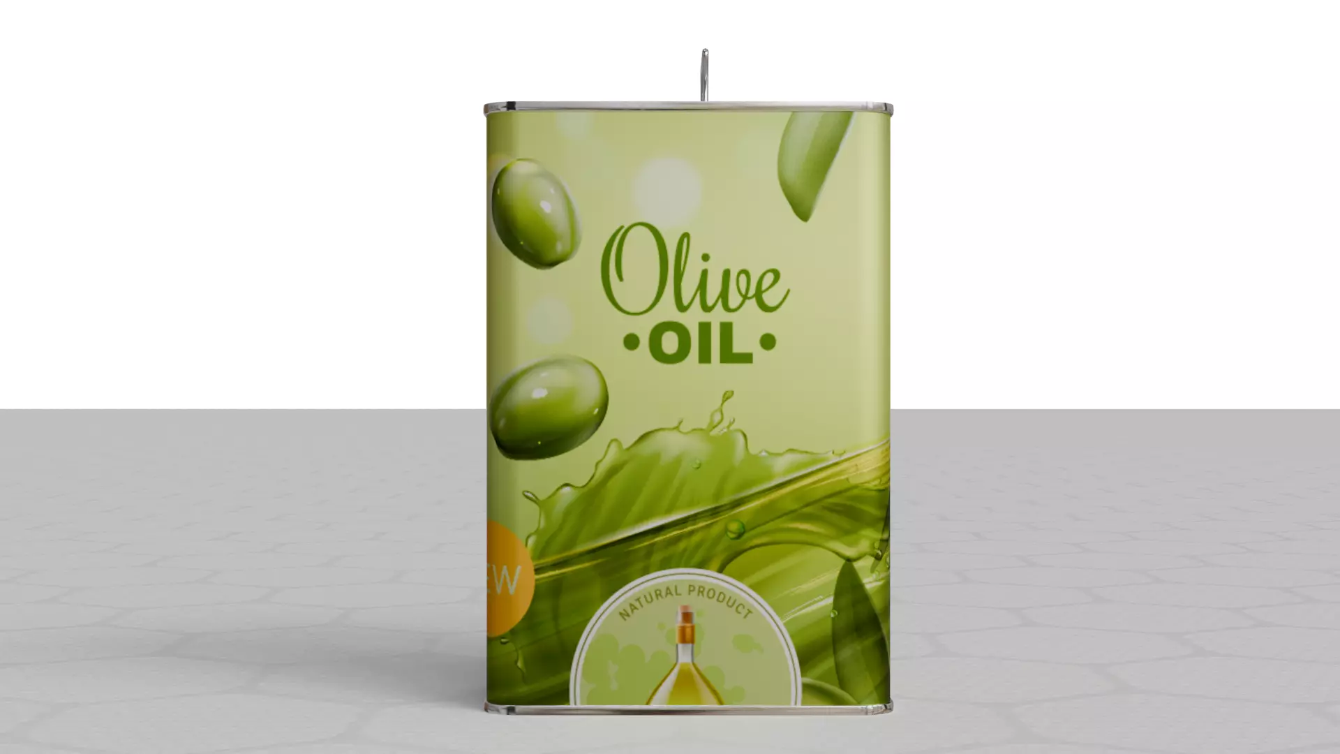 Square Aluminium Oil can tin 3D model_1