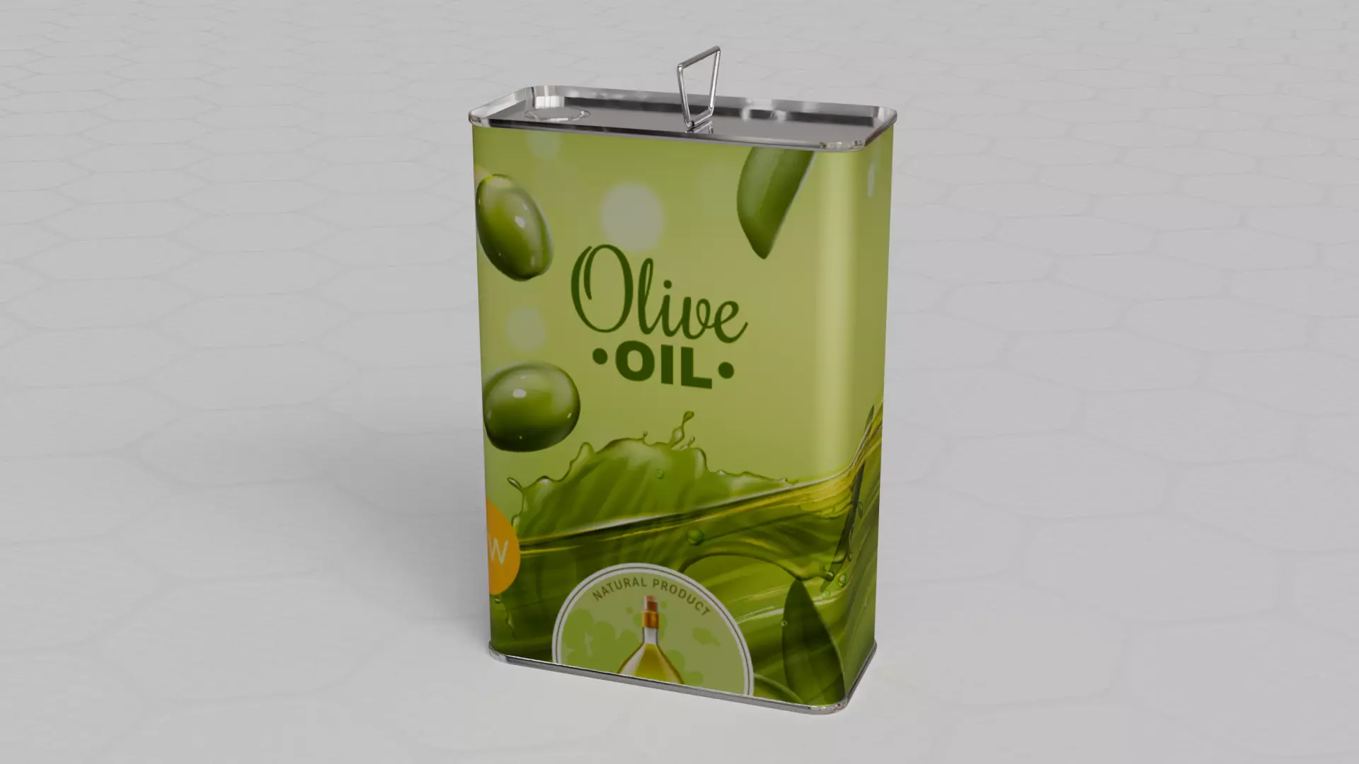 Square Aluminium Oil can tin 3D model_2