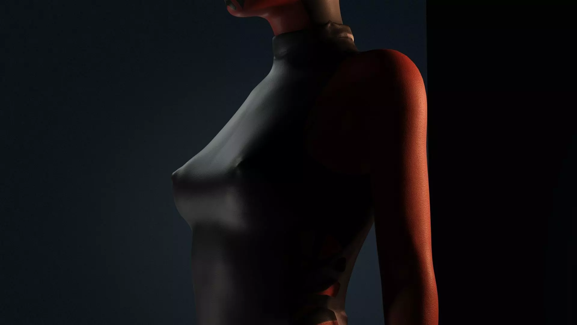 The Sith Bride  Red Demon Warrior Woman Low-poly 3D model_20