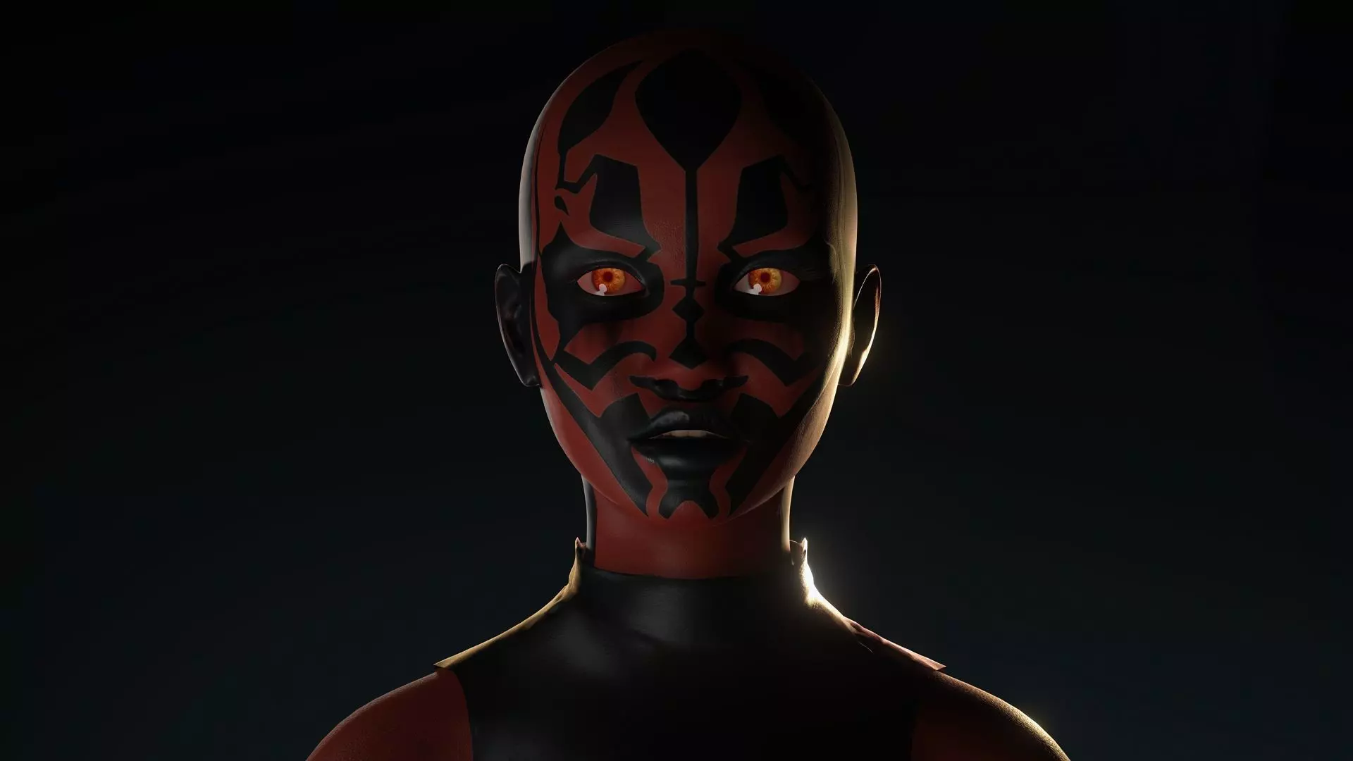 The Sith Bride  Red Demon Warrior Woman Low-poly 3D model_1