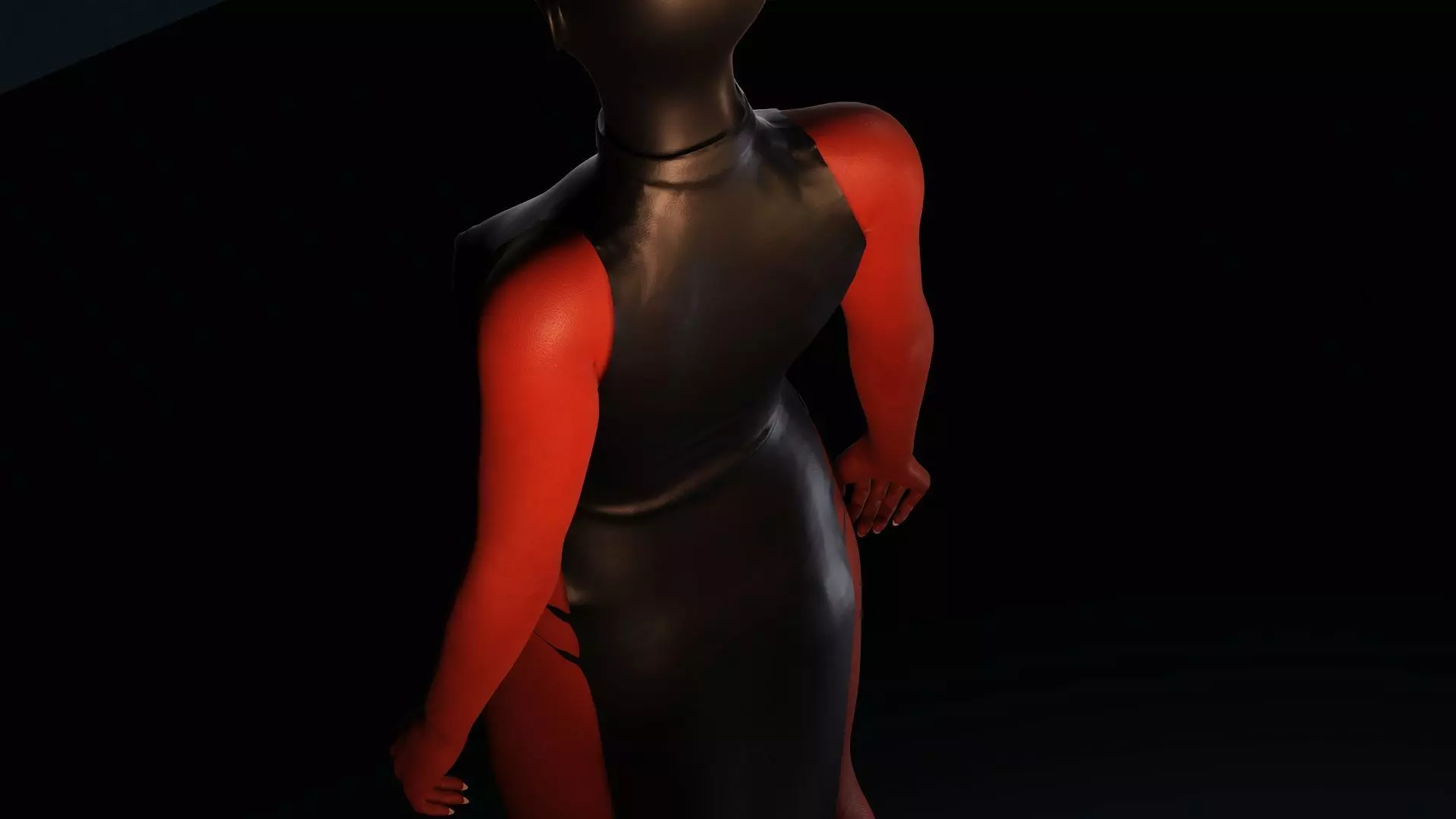 The Sith Bride  Red Demon Warrior Woman Low-poly 3D model_4