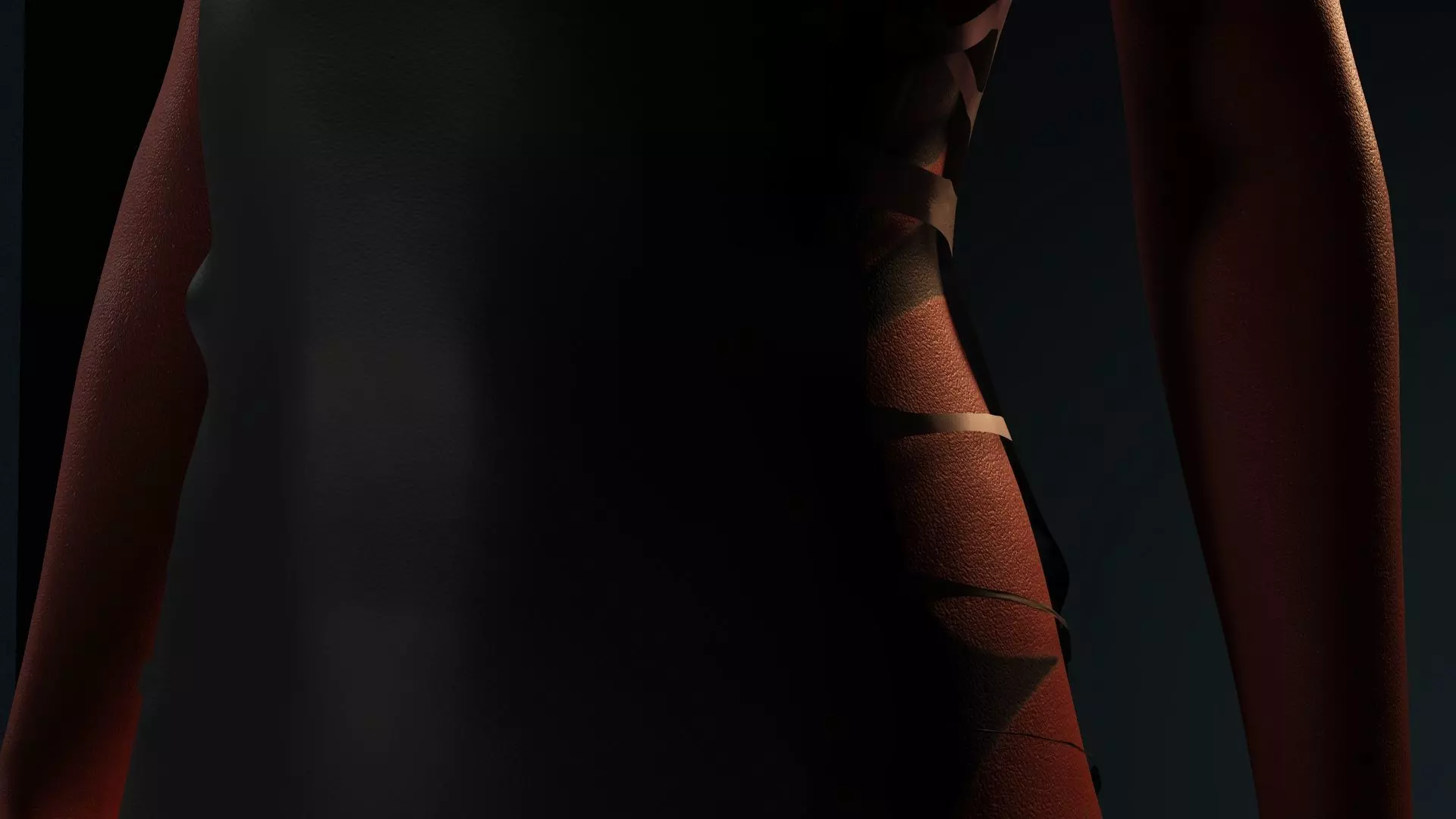 The Sith Bride  Red Demon Warrior Woman Low-poly 3D model_7
