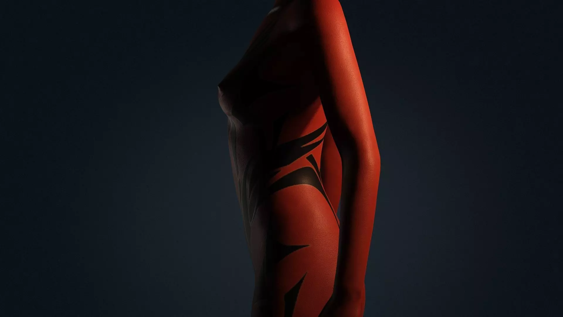 The Sith Bride  Red Demon Warrior Woman Low-poly 3D model_18