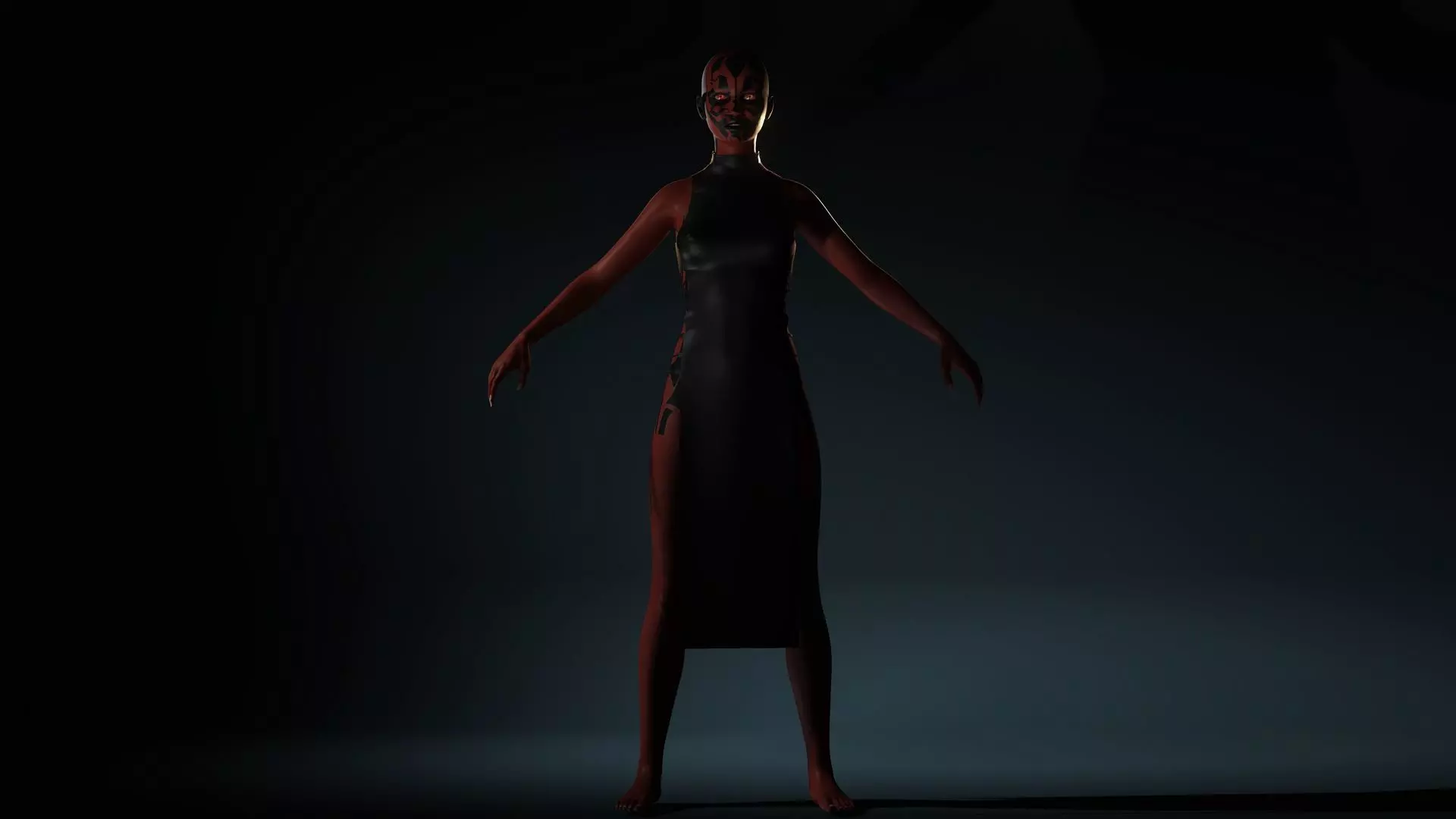 The Sith Bride  Red Demon Warrior Woman Low-poly 3D model_13