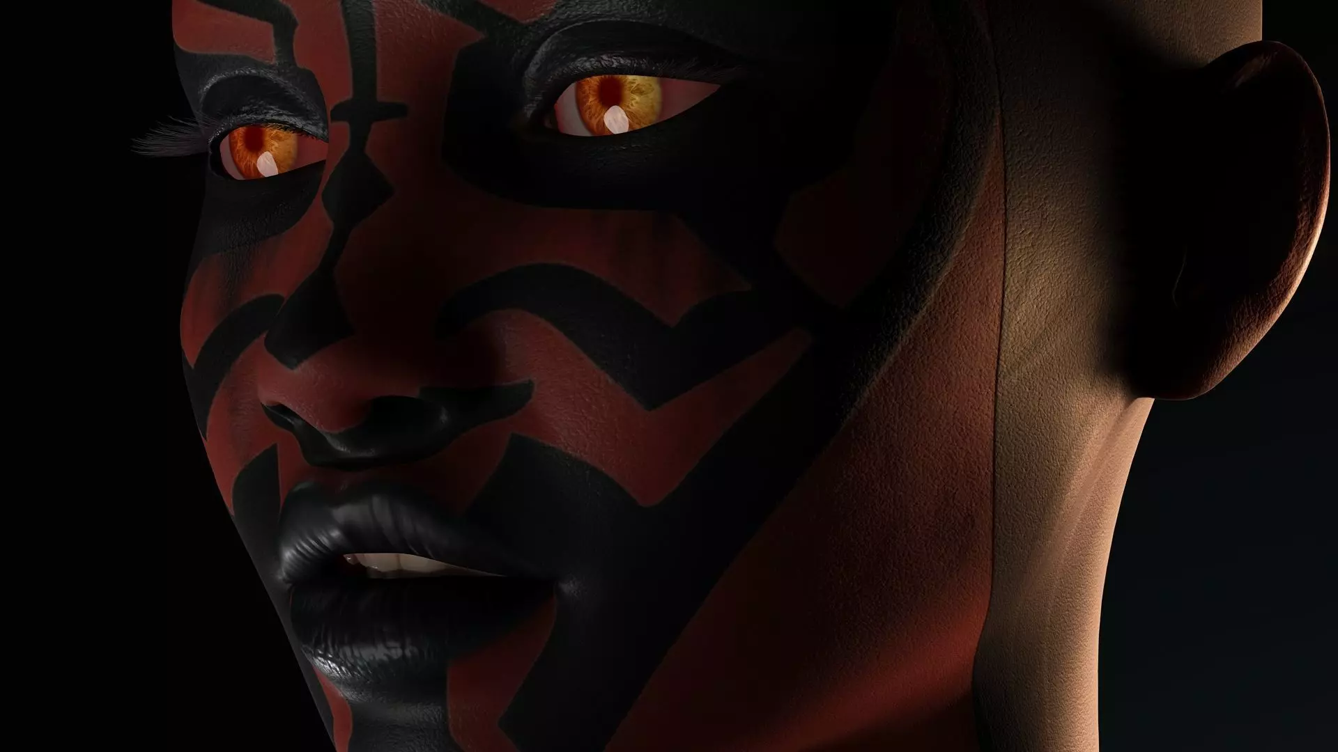 The Sith Bride  Red Demon Warrior Woman Low-poly 3D model_6