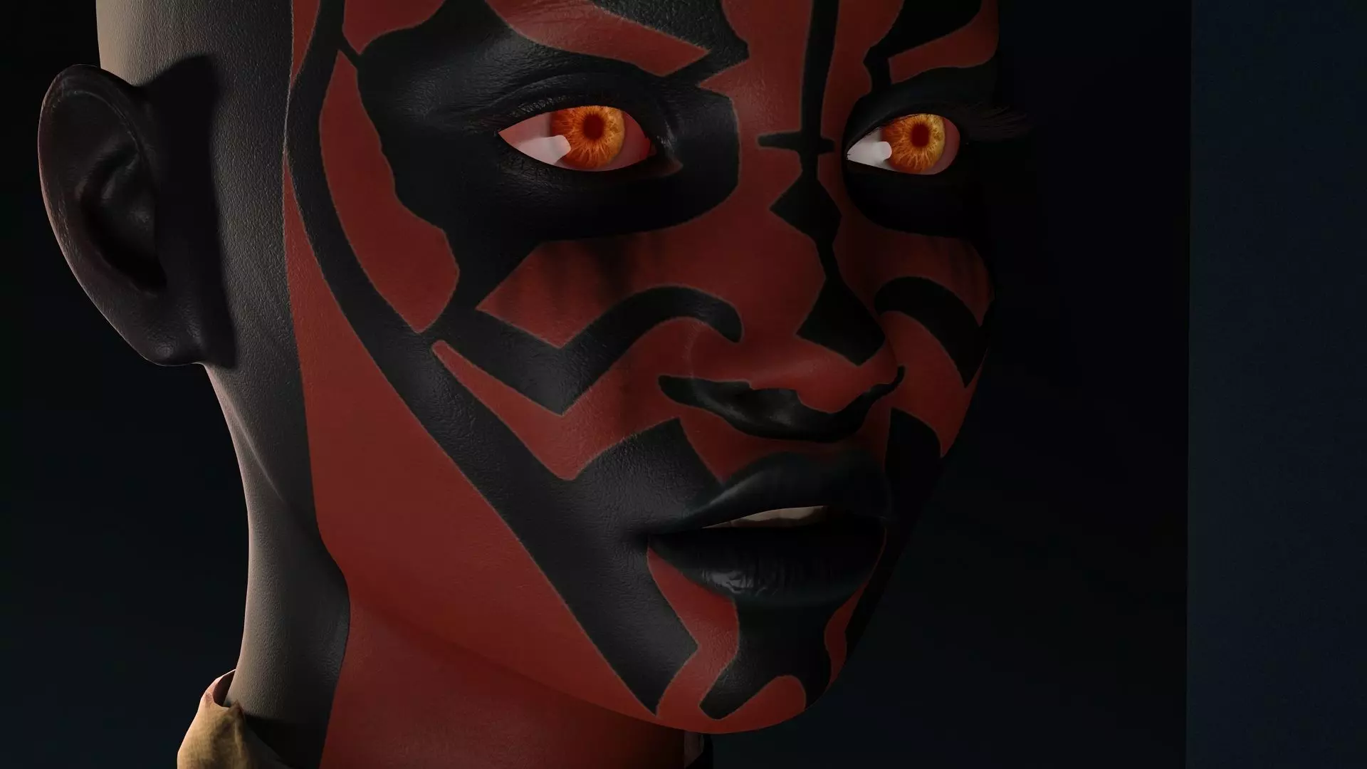 The Sith Bride  Red Demon Warrior Woman Low-poly 3D model_5