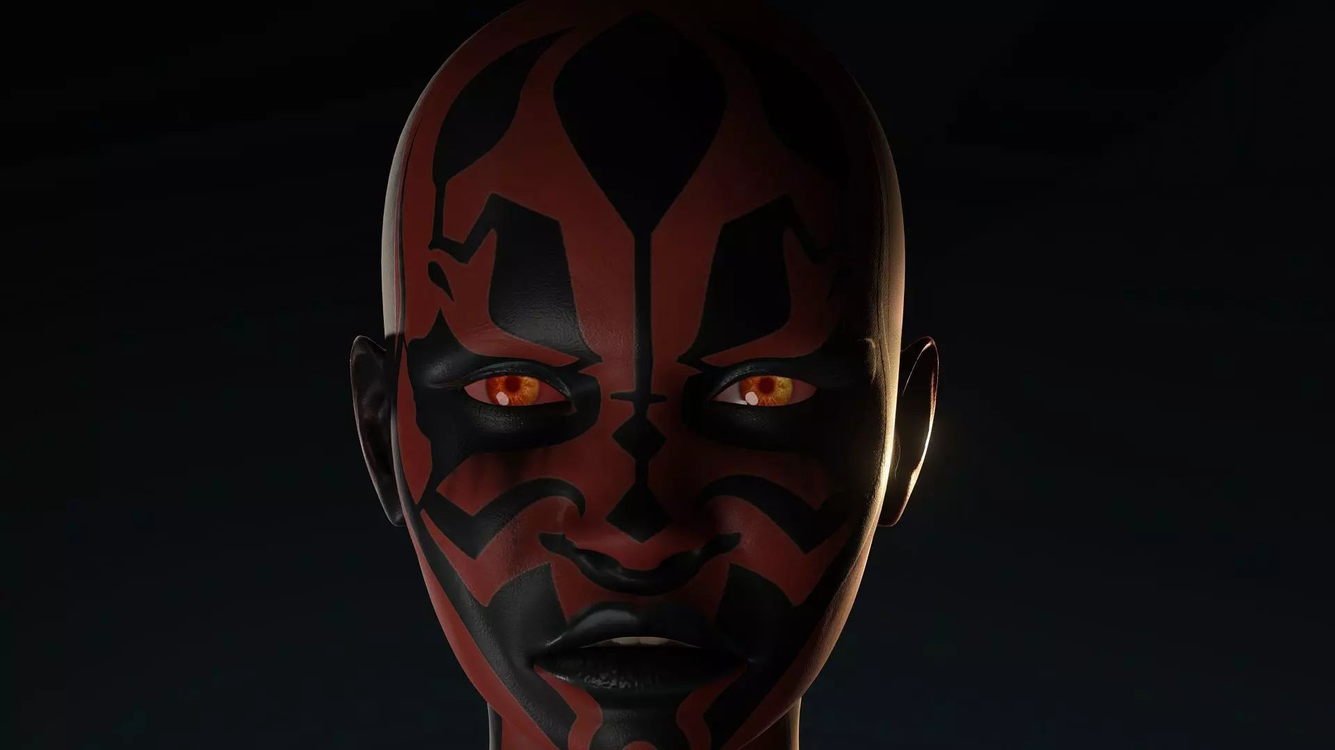 The Sith Bride  Red Demon Warrior Woman Low-poly 3D model_10