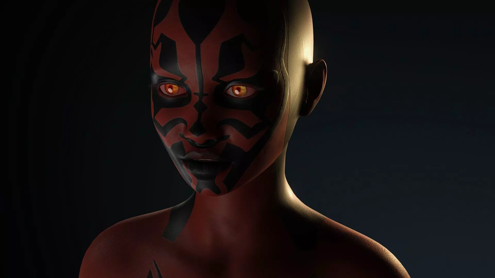 The Sith Bride  Red Demon Warrior Woman Low-poly 3D model_12