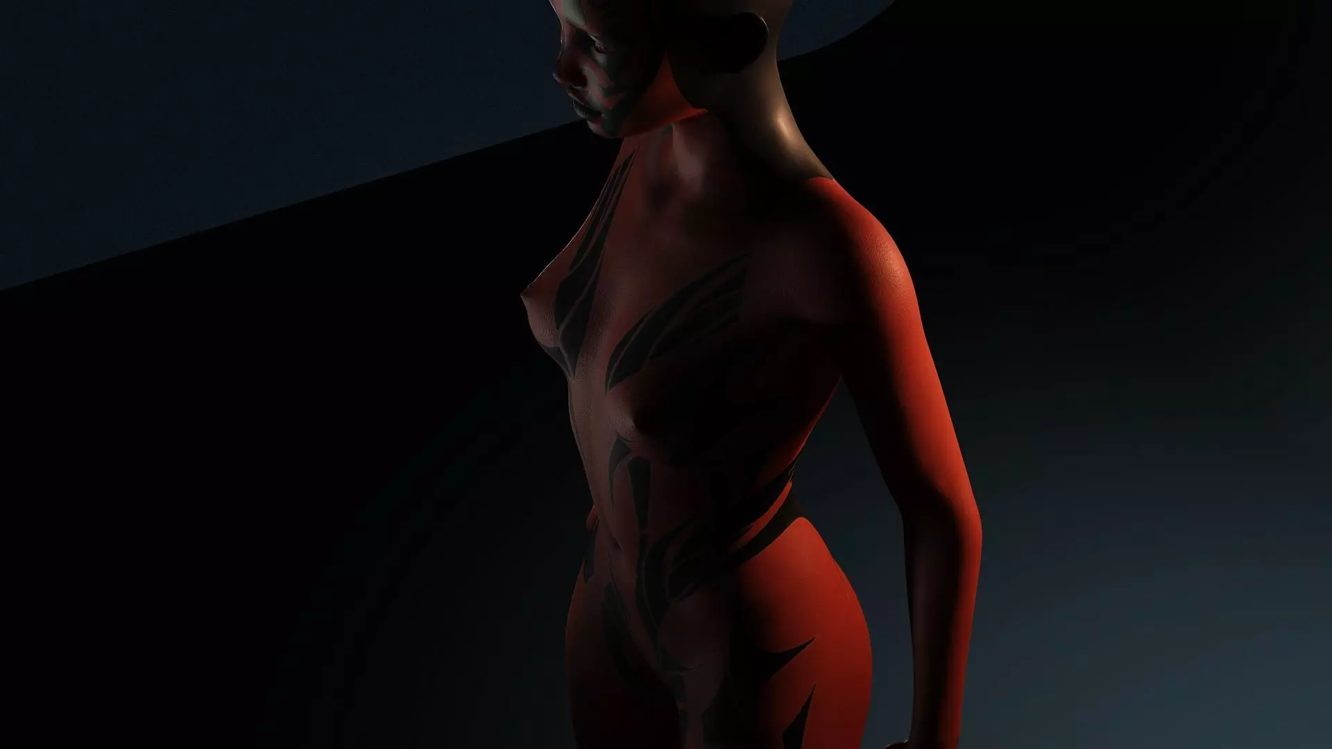 The Sith Bride  Red Demon Warrior Woman Low-poly 3D model_19