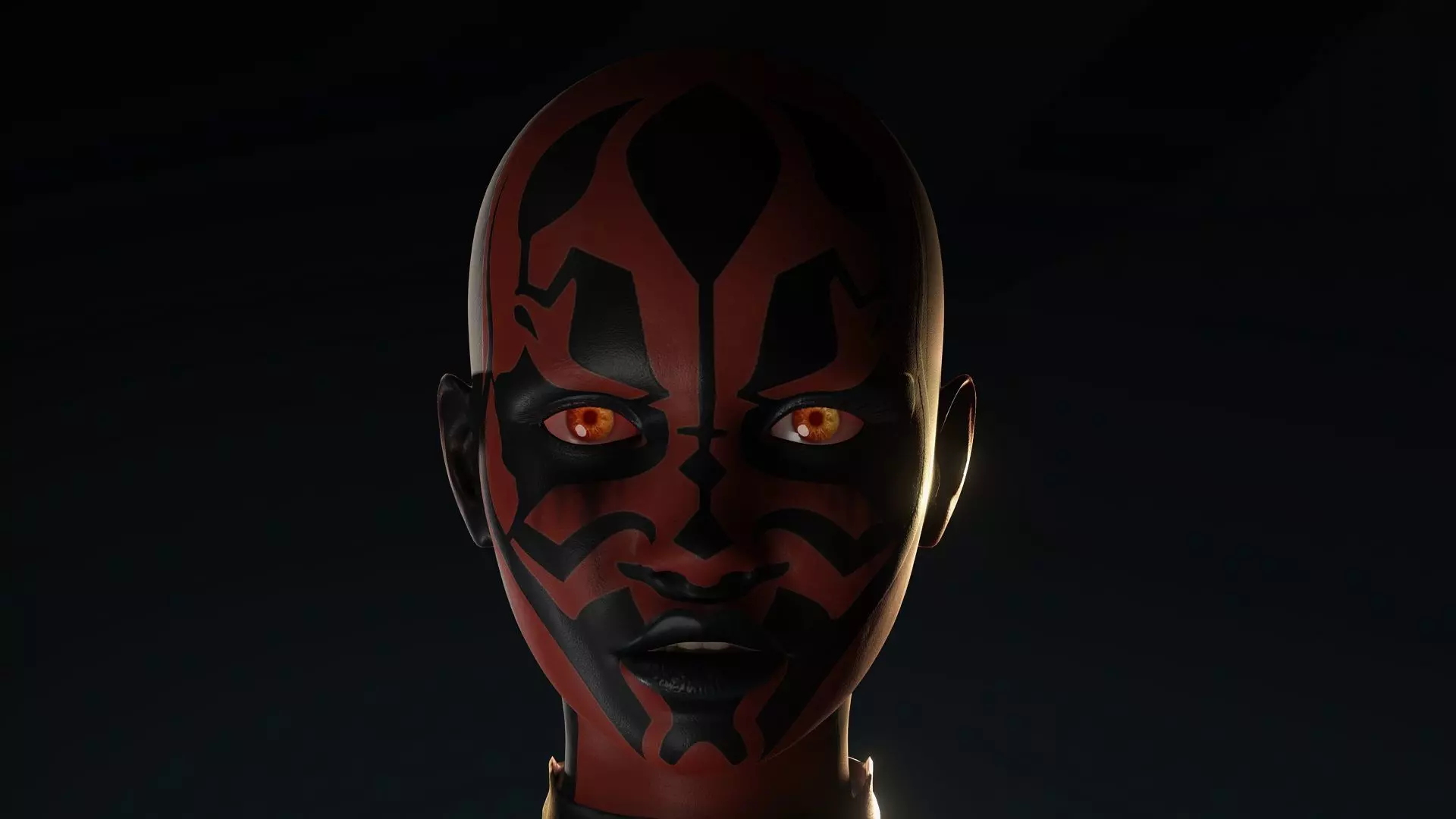 The Sith Bride  Red Demon Warrior Woman Low-poly 3D model_11