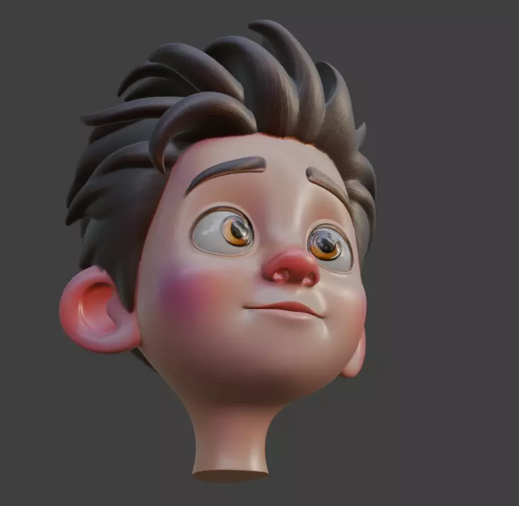 3D Cartoon boy Pixar style 3d face 3D model_5