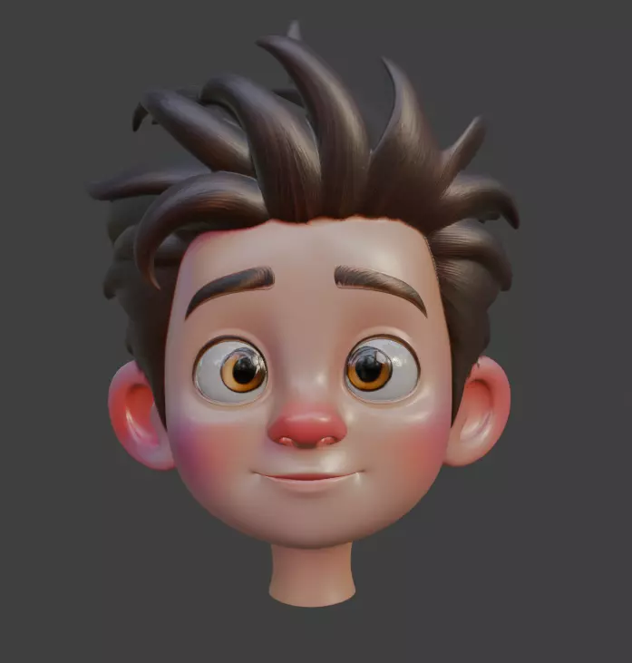 3D Cartoon boy Pixar style 3d face 3D model_6