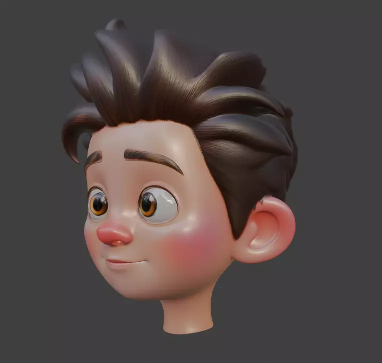 3D Cartoon boy Pixar style 3d face 3D model_2