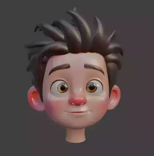 3D Cartoon boy Pixar style 3d face