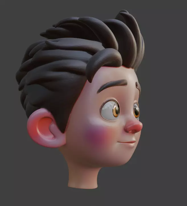 3D Cartoon boy Pixar style 3d face 3D model_3