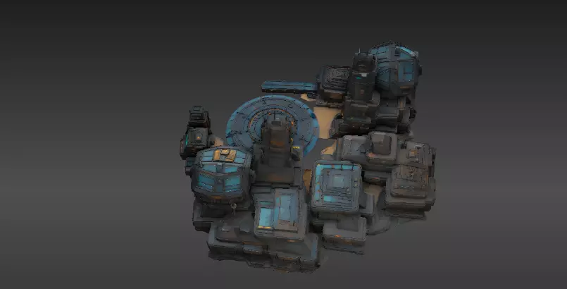 Space Habitat Sci-Fi Base Modular Low Poly And High Poly 3D model_3