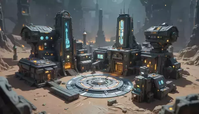 Space Habitat Sci-Fi Base Modular Low Poly And High Poly 3D model Space Habitat Sci-Fi Base Modular Low Poly And High Poly 3D model