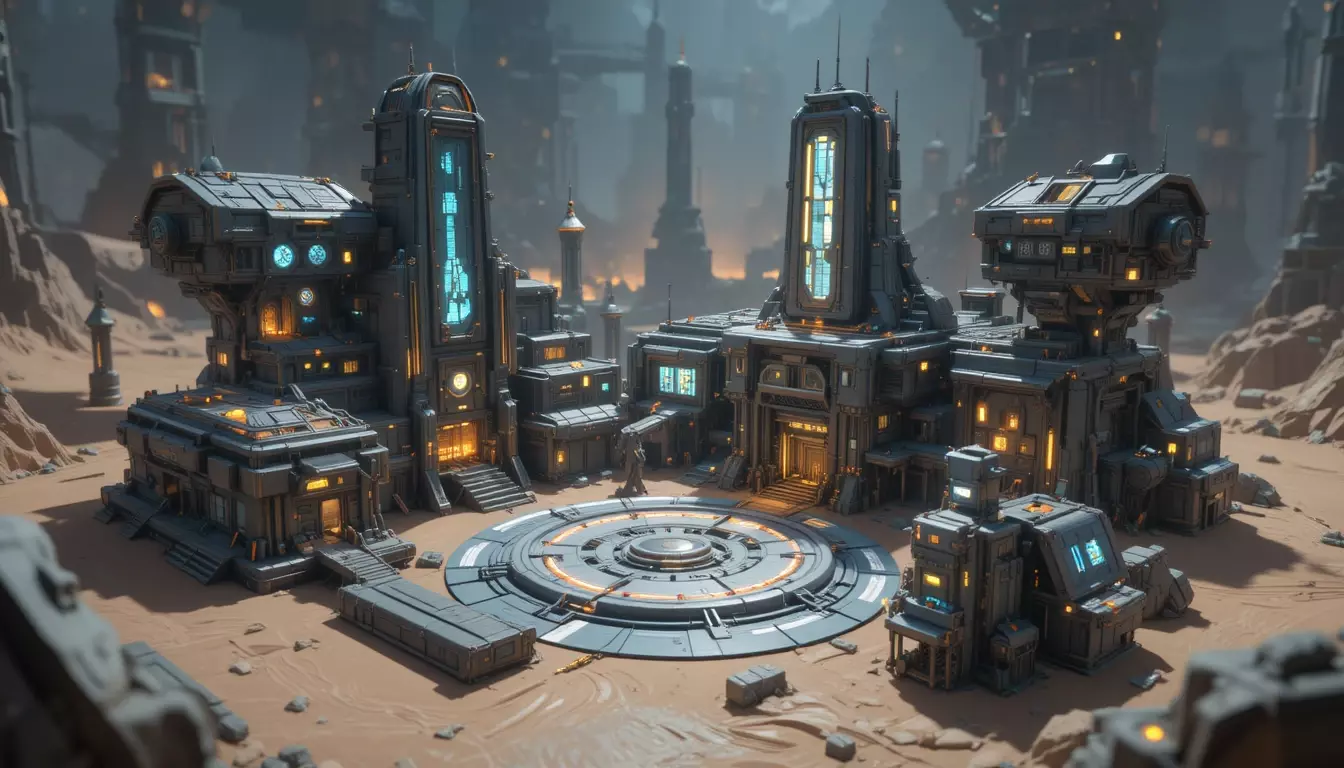 Space Habitat Sci-Fi Base Modular Low Poly And High Poly 3D model_0