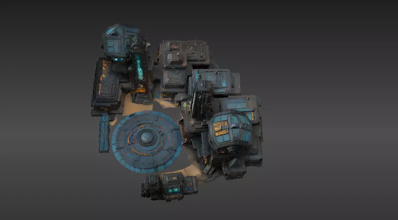 Space Habitat Sci-Fi Base Modular Low Poly And High Poly 3D model_5