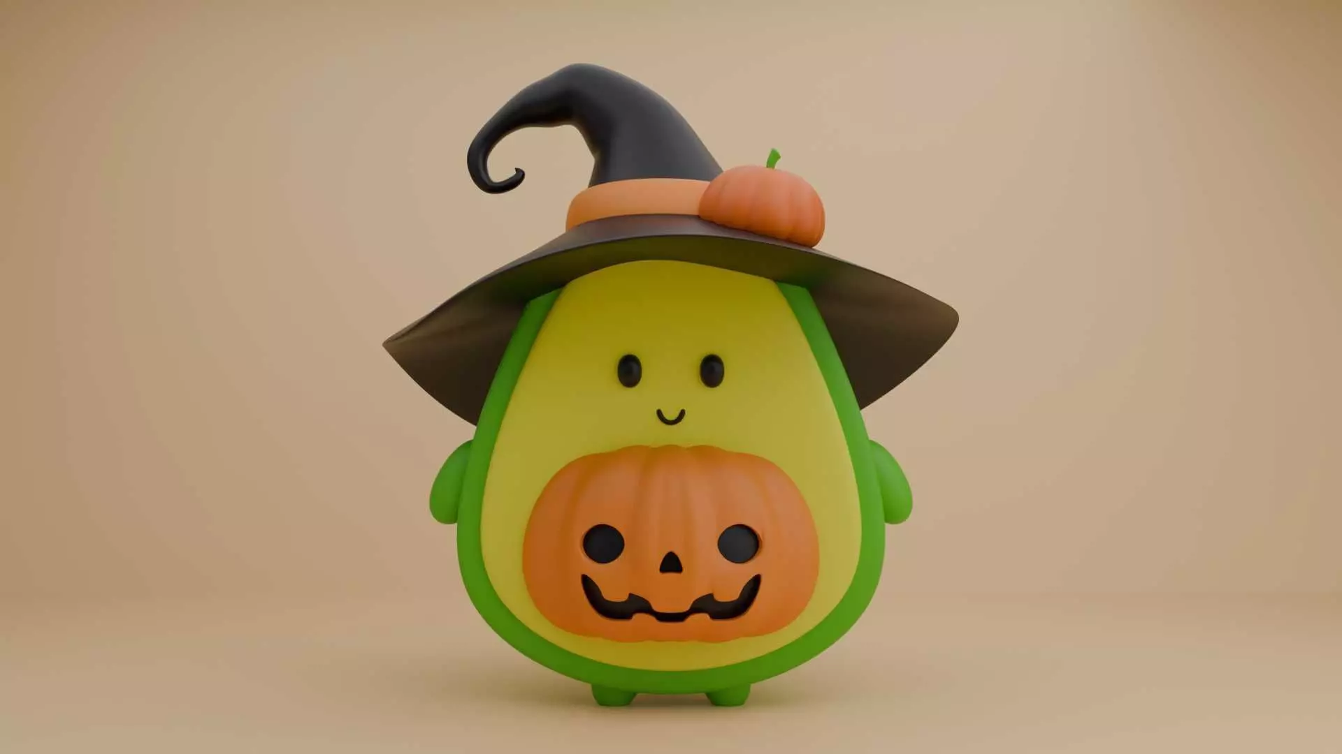 Avocado Halloween  3D print model_0