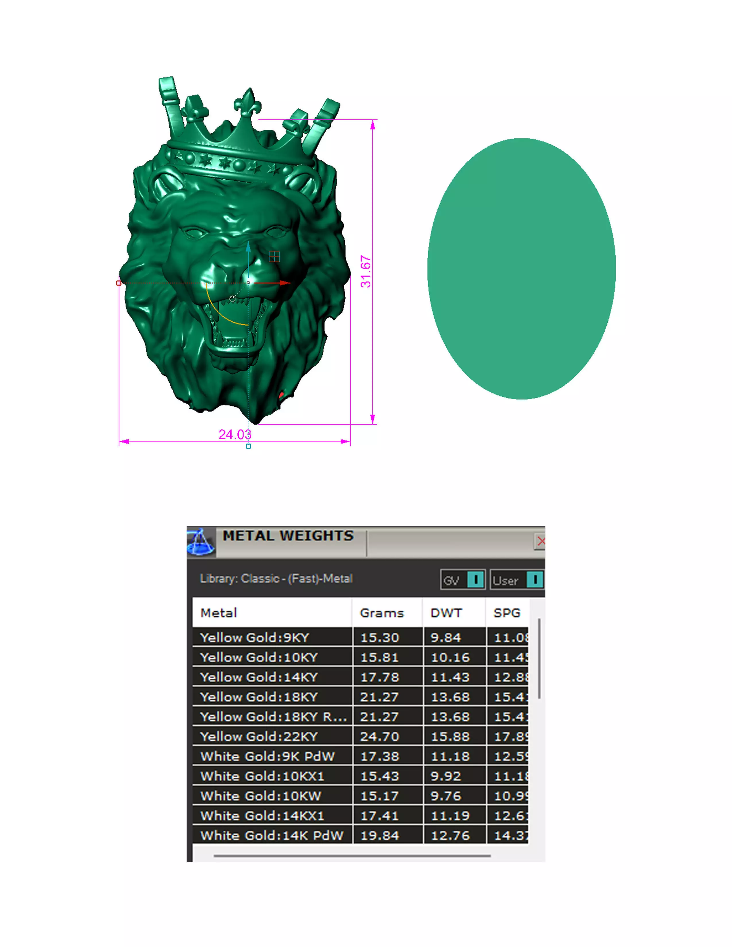 32mm Lion Pendent 4 3dmodel ritable model 3D print model_4