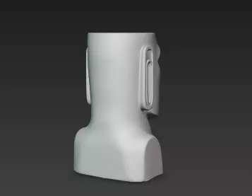 White Marble Rapa Nui Around Pen Holder Showpiece 3D print model_6