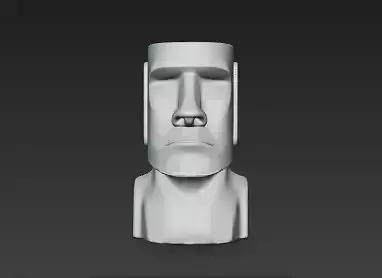 White Marble Rapa Nui Around Pen Holder Showpiece