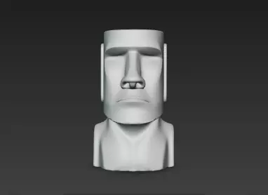 White Marble Rapa Nui Around Pen Holder Showpiece 3D print model_0