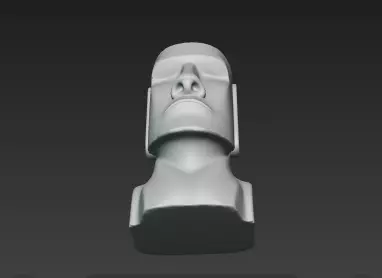 White Marble Rapa Nui Around Pen Holder Showpiece 3D print model_7